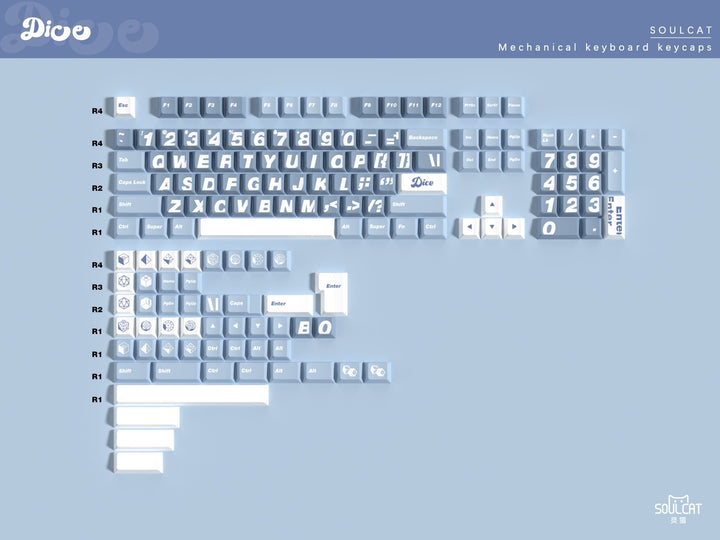 Soul Cat - Dice | Dye - Sub PBT KeycapsHikari Keys